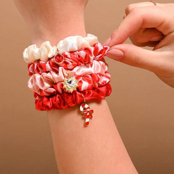 Scrunchie Charm Set || Peppermint Stripes