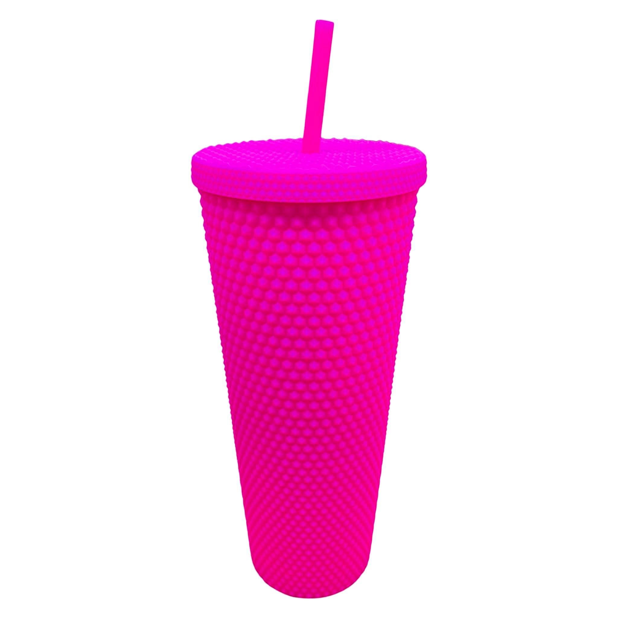 Neon Pink Matte Studded Tumbler - Grace and Garment Boutique