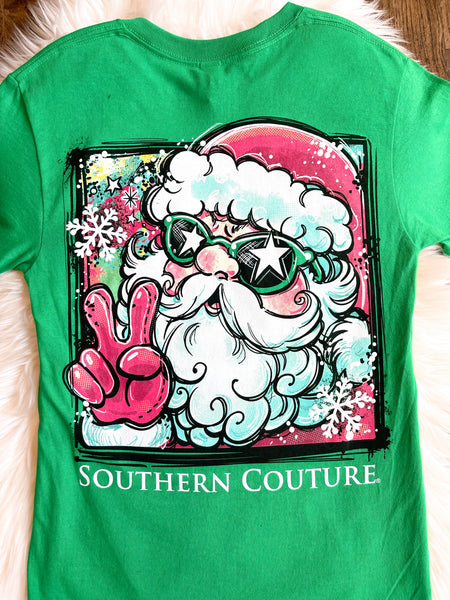 Retro Santa Tee - Irish Green