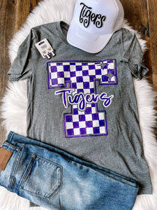 Spirit Checkered Mascot Tee || Thrall Tigers