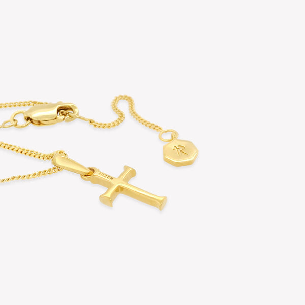 Rizen || Small Cross Pendant Necklace - Gold