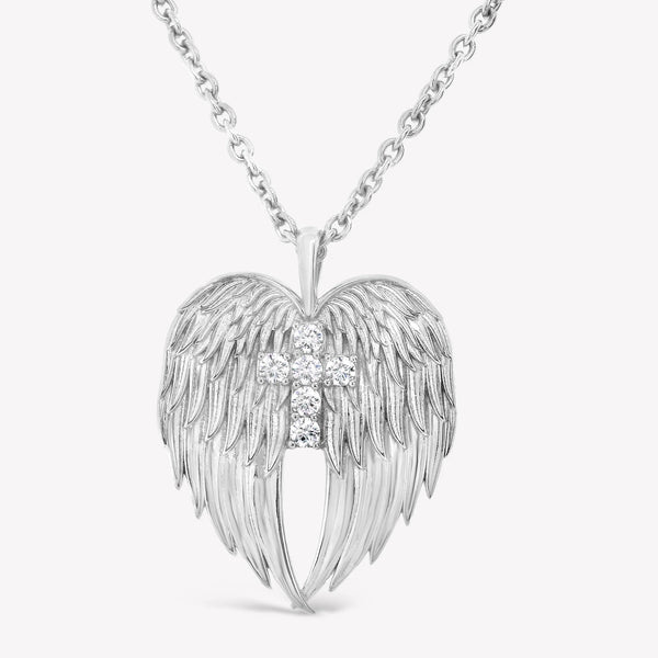 Rizen || Divine Wings Cross Necklace - Sterling Silver