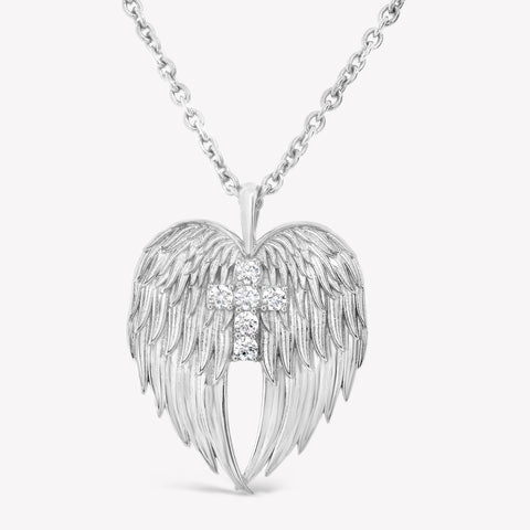 Rizen || Divine Wings Cross Necklace - Sterling Silver