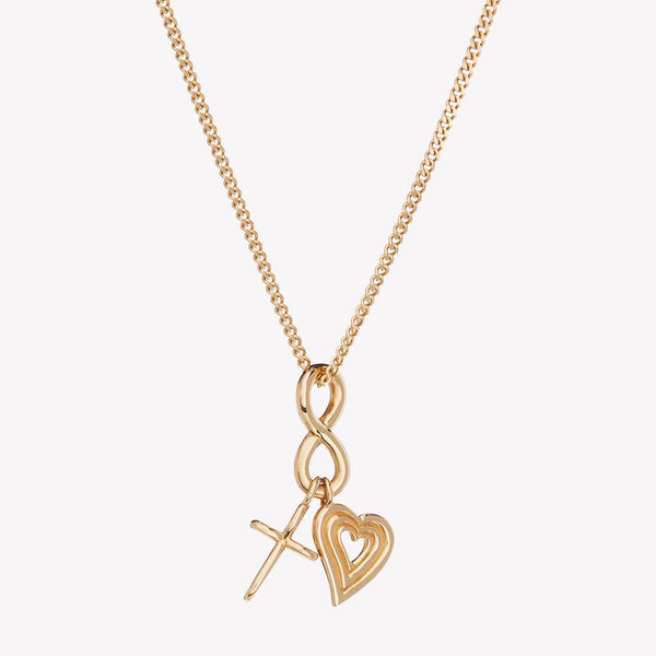 Rizen || Faith, Hope & Love Charm Pendant Necklace - Gold