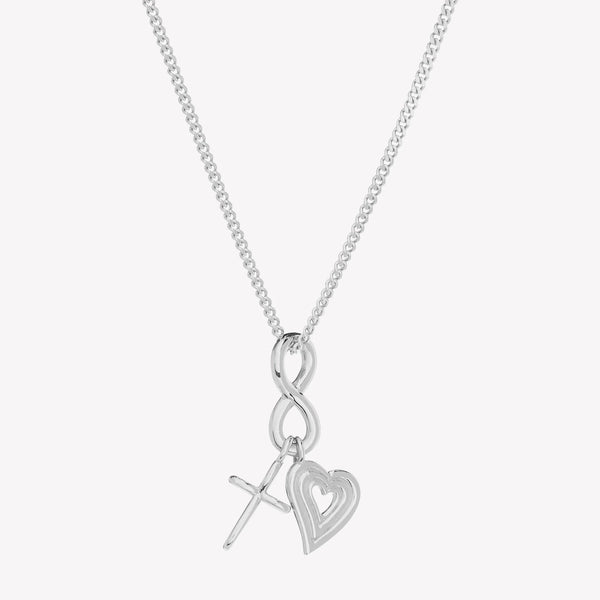 Rizen || Faith, Hope & Love Charm Pendant Necklace - Silver