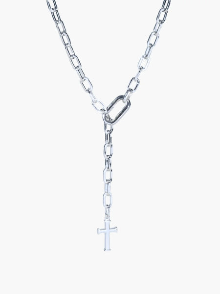Rizen || Chain Breaker Convertible Wrap Y Necklace - Silver