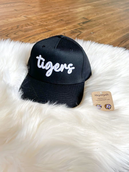 Embroidered Tigers Hat || Black with White Script