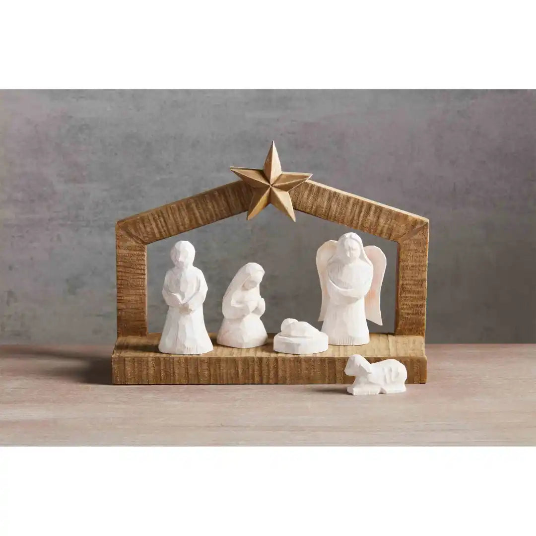 White Christmas Nativity Set