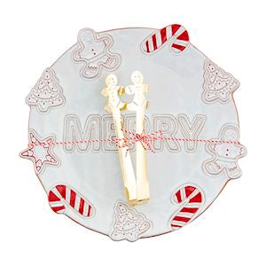 MERRY COOKIE PLATTER & TONG SET