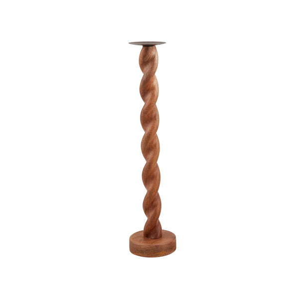 Twisted Wood Candlestick