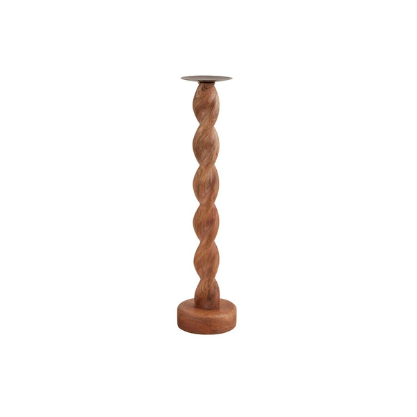 Twisted Wood Candlestick