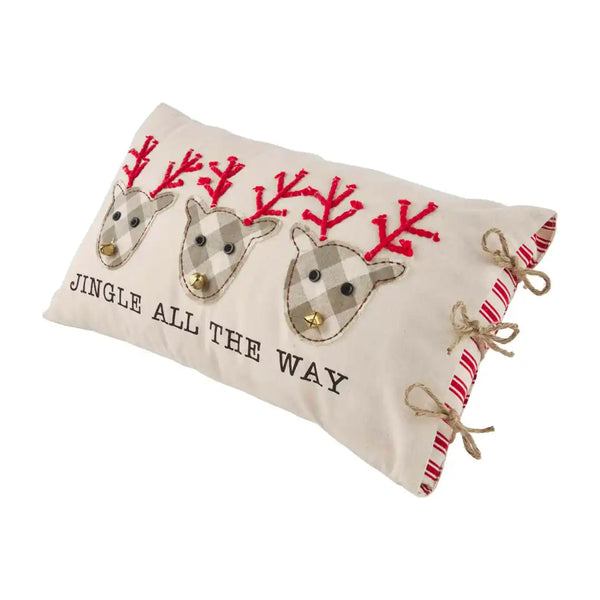 APPLIQUE REINDEER PILLOW