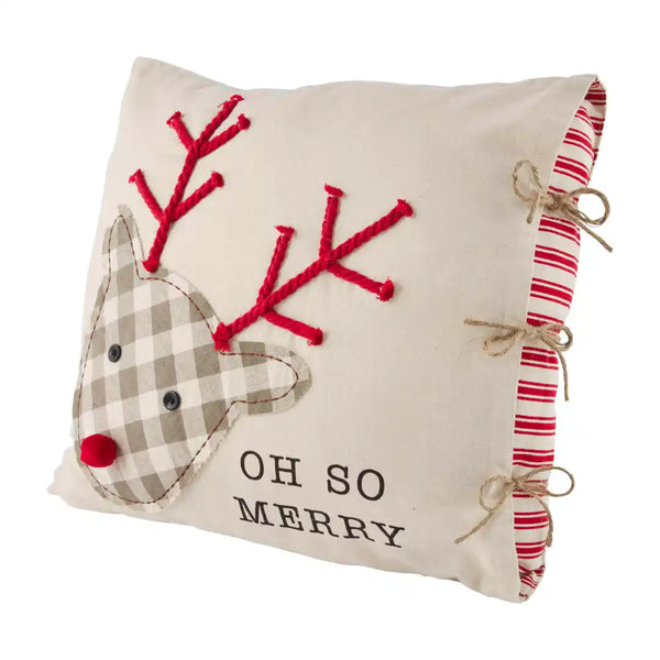 APPLIQUE REINDEER PILLOW