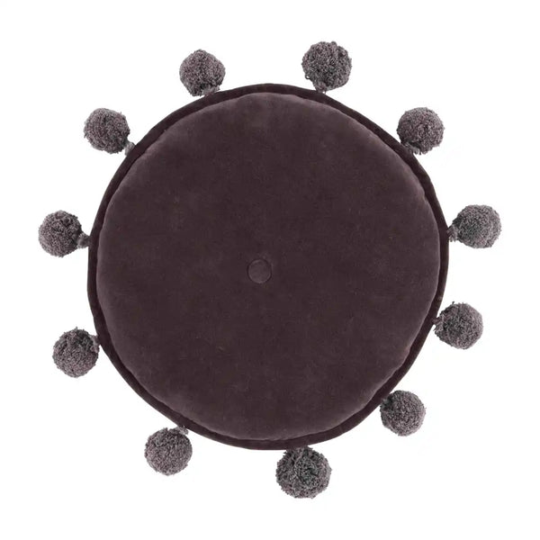 ROUND VELVET POM PILLOW