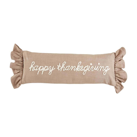 Happy Thanksgiving Long Ruffle Pillow