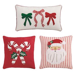 Whimsy Embroidered Christmas Pillows
