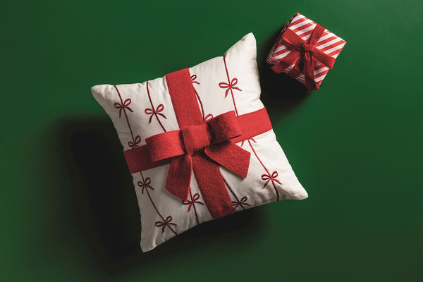 Bow Felted Wool Pillow