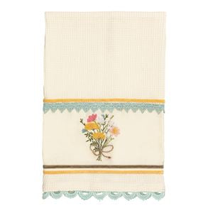 Floral Embroidered Waffle Towels