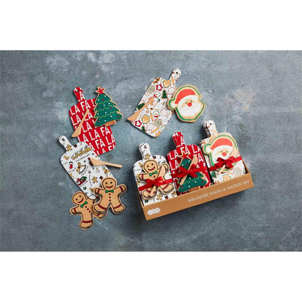 CHRISTMAS MELAMINE BOARD & NAPKIN SET
