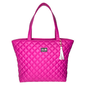 MJ Quilted Luxe Tote Collection || Hot Fuschia