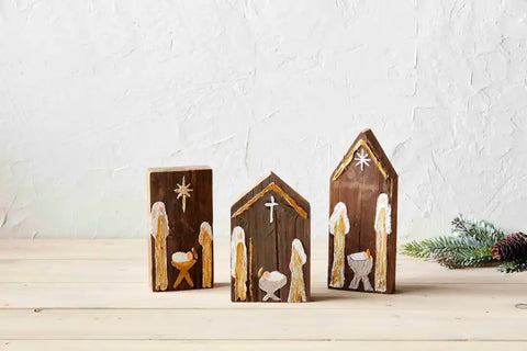 NATIVITY RECLAIMED PLAQUE