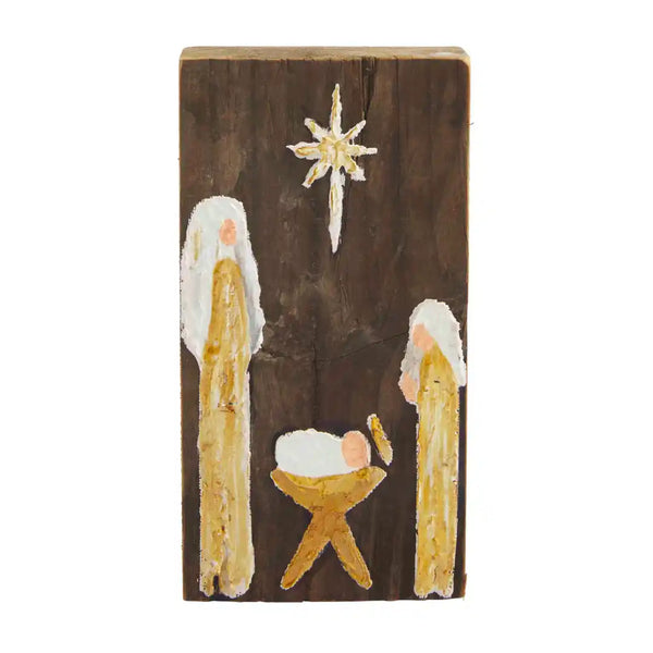 NATIVITY RECLAIMED PLAQUE