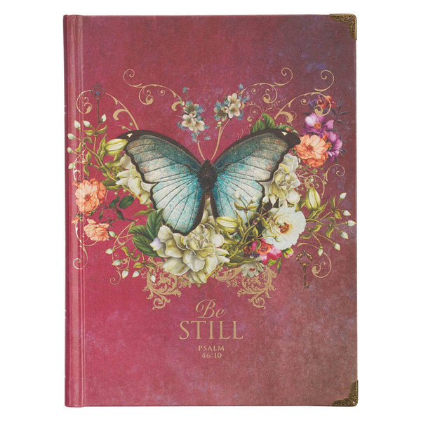 Journal Hardcover Pink Butterfly Be Still Ps. 46:10
