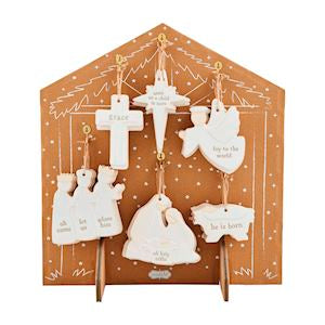 STONEWARE NATIVITY ORNAMENTS