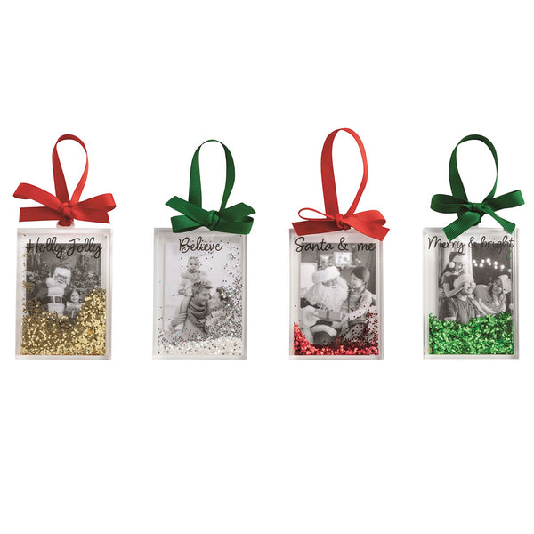 Christmas Glitter Photo Ornaments