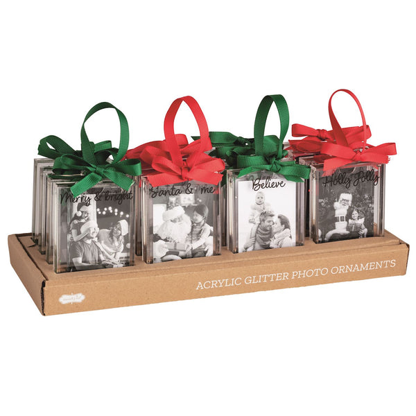 Christmas Glitter Photo Ornaments