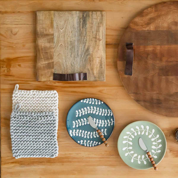 Leather Handle Board Set || Square