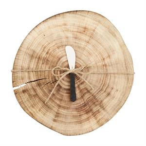 WOOD SLICE BOARD & SPREADER