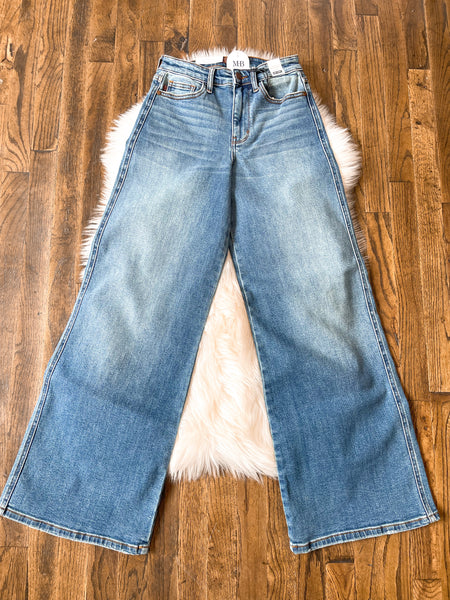 Judy Blue || Janet High Waist Retro Wide Jeans