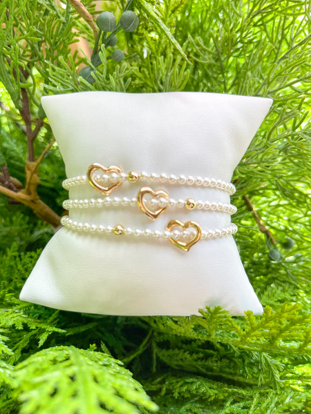 enewton ||  CLASSIC PEARL 3MM BEAD BRACELET - LOVE GOLD CHARM