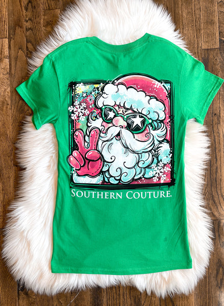 Retro Santa Tee - Irish Green