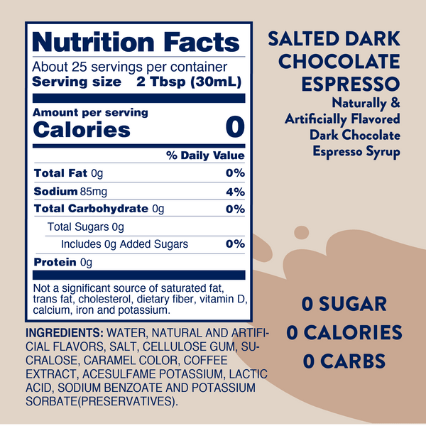 Skinny Syrup || Sugar Free Salted Dark Chocolate Espresso Syrup