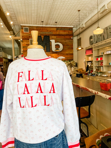 FA LA LA Red/White/Pink Pullover