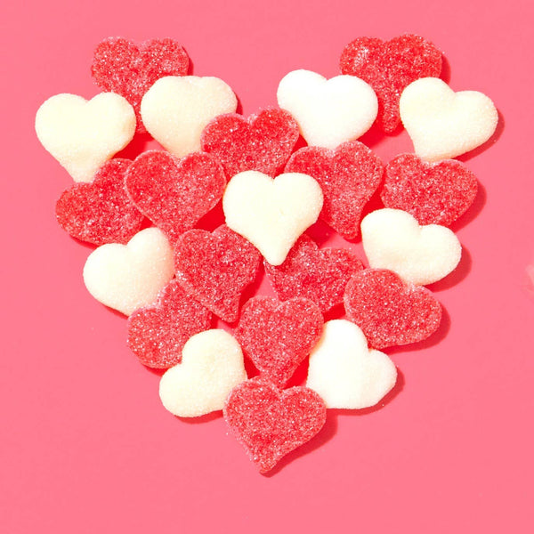 Gummi Candy - Red & White Hearts