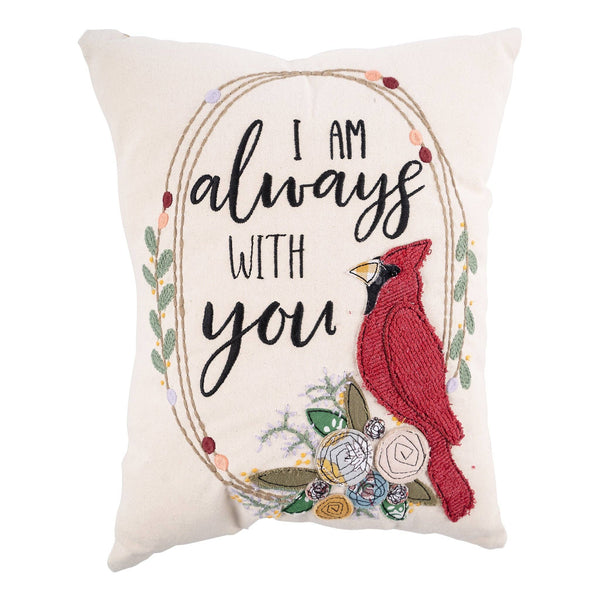 RED BIRD WREATH PILLOW