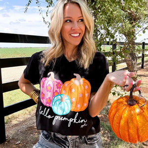 Hello Pumpkin V-Neck Tee