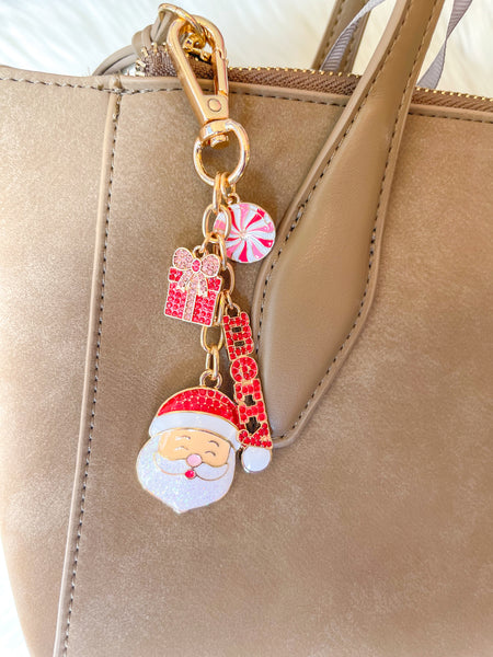 Very Merry Santa Cluster Bag Charm in Multi