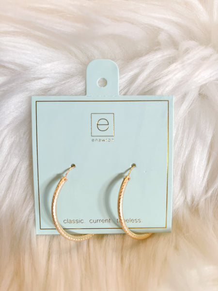 enewton ||  ROUND GOLD 1.25" HOOP EARRINGS - TEXTURED