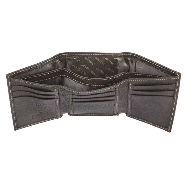 Wallet Leather Brown Crosses Badge