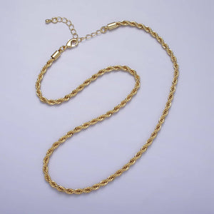 Bold Gold Rope Necklace || 20"