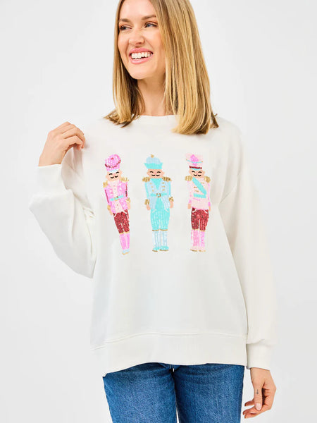 Three Sequin Nutcrackers Pullover