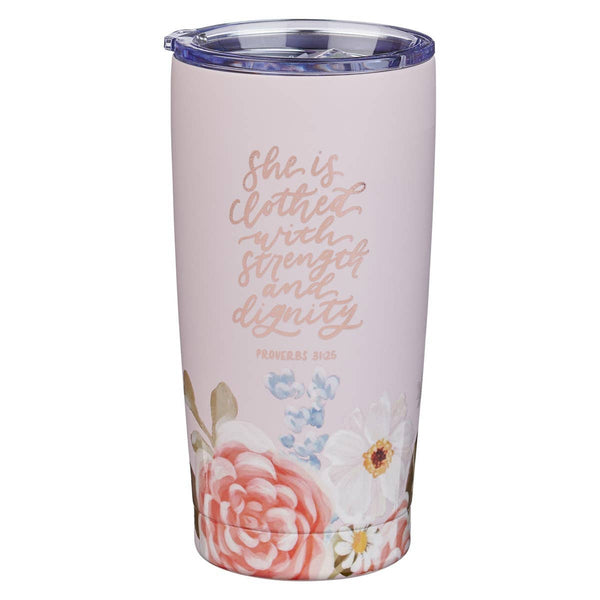 Tumbler SS Pink Strength & Dignity Prov. 31:25