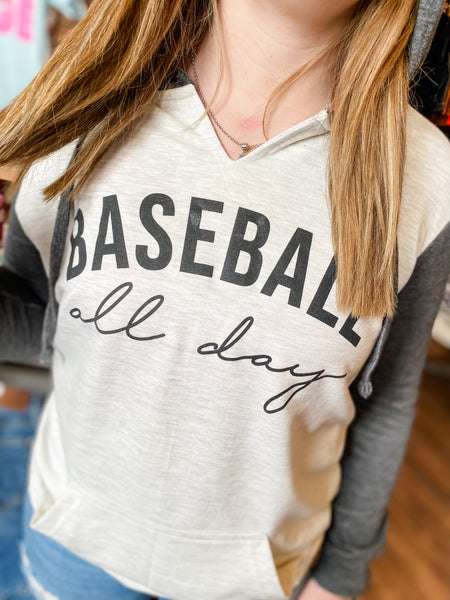 BASEBALL ALL DAY FRENCH TERRY PULLOVER WITH HOOD