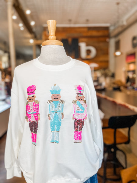 Three Sequin Nutcrackers Pullover