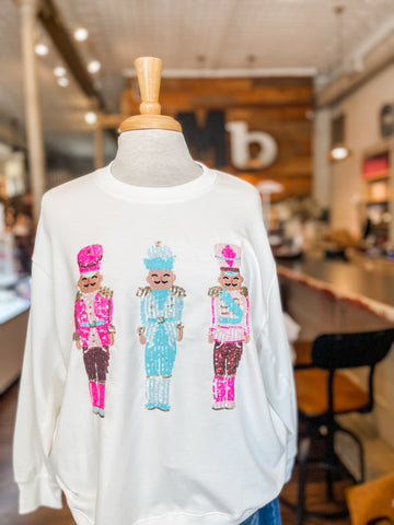 Three Sequin Nutcrackers Pullover