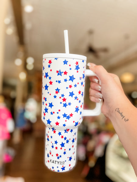 Red, White, Blue Star 38oz Tumbler